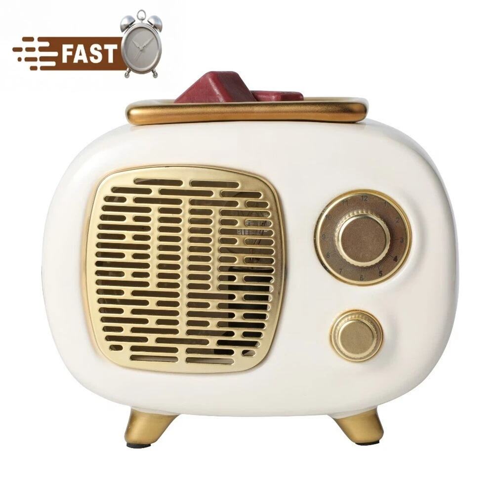 Ceramic Electric Plug-In Wax Melt Warmer, Vintage Radio Scent Warmer, White